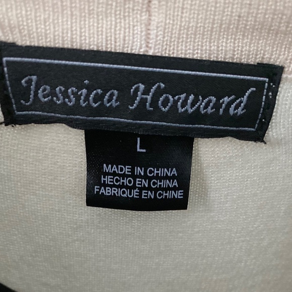 Jessica Howard Cream Crop Bolero Open Front Sz L - Picture 4 of 5